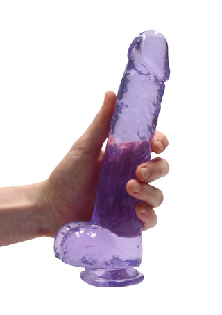 Real Rock Crystal Clear Realistic Dildo With Balls