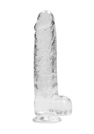 Real Rock Crystal Clear Realistic Dildo With Balls