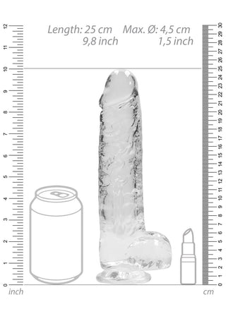 Real Rock Crystal Clear Realistic Dildo With Balls