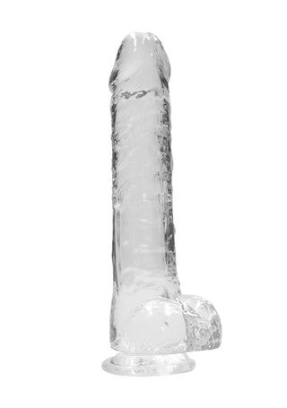 Real Rock Crystal Clear Realistic Dildo With Balls
