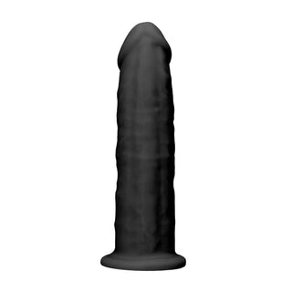 Real Rock Silicone Dildo Without Balls 6" (Black)