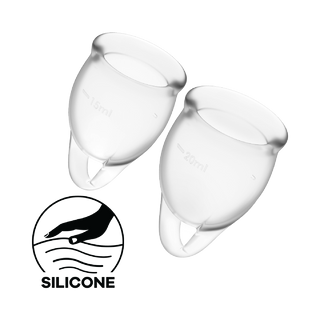 Satisfyer Feel Confident Menstruation Cup Clear 2-pack