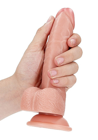 Real Rock - Curved Realistic Dildo & Balls with Suction Cup
