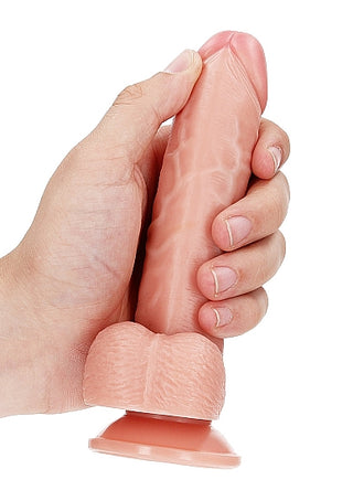 Real Rock - Curved Realistic Dildo & Balls with Suction Cup