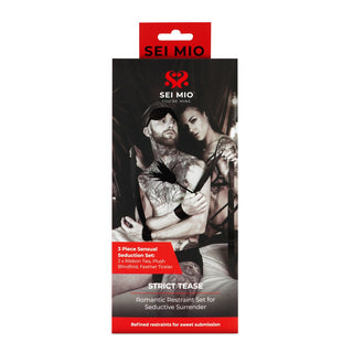 SEI MIO - Strict Tease - Ribbon Ties  Blindfold and Tickler Kit